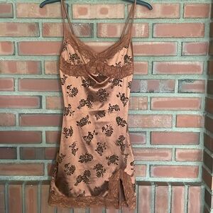 motel rocks brown floral dress Brown Floral Flock Cami Maxi Dress